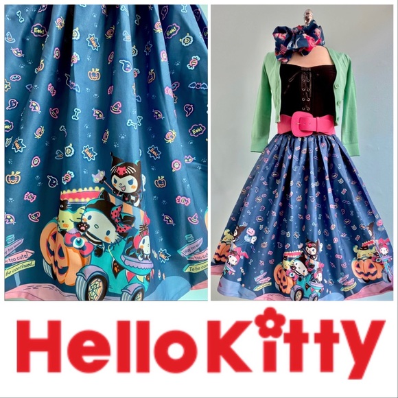 Hello Kitty Unique Vintage Halloween Joyride Gellar Skirt - Picture 2 of 12
